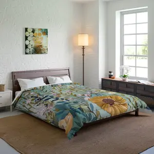 Queen Comforter,Cottagecore Bedding,Botanical Bedding,Forest Floral Spring Bedroom Decor,Boho Bedding,Cottage Floral bedding,Sage Comforter