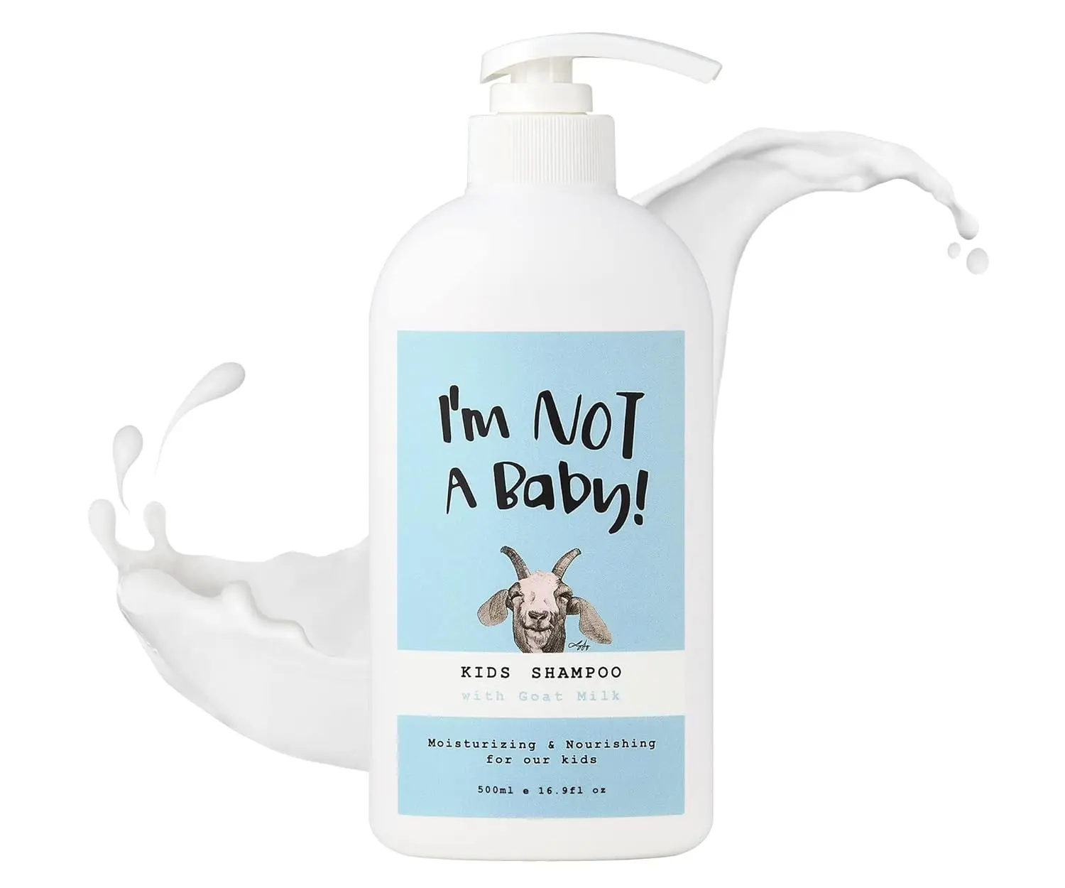 I'M NOT A BABY! Kids Shampoo 16.9 Fl Oz, Goat Milk Formula, Paraben-Free and Silicone-Free, Gentle Hair Care for Kids