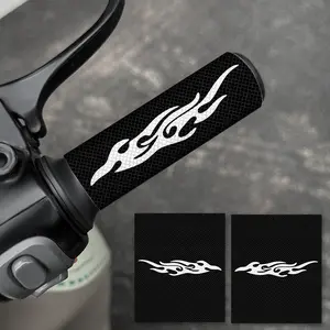 Motorcycle Grip Sticker, Fashion Flame Pattern Motorcycle Grip Sticker, Waterproof Easy to Stick Motorcycle Sticker, Car Exterior Accessories