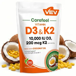 VEV Corefeel Vitamin D3 K2 Supplement Softgels, Mothersdaygift