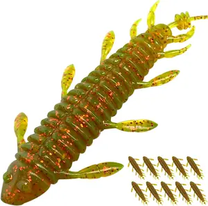 10 count Chariot  Soft Lures, Wacky Worms Baits for Bass Fishing, Durable Plastic  Swimbait Set for Texas Carolina Weightless Finesse Rig Kit Gear Saltwater Freshwater Pike Perch