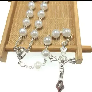 12pcs Full-Size Rosaries in Glass Bottle Quincenara Baptism Party Favors Meaningful Spiritual Gifts for Special Occasions