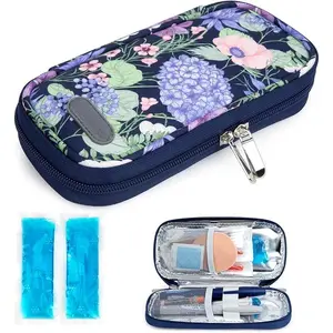 Insulin Cooler Travel Case Cooling Bag for Insulin Pen and Medication Diabetic Care Supplies with 2 TSA Approved Ice Pack