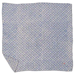 Indigo Botanically Dyed Batik Bandana, Natural Dye, Indigo Cross, Blue