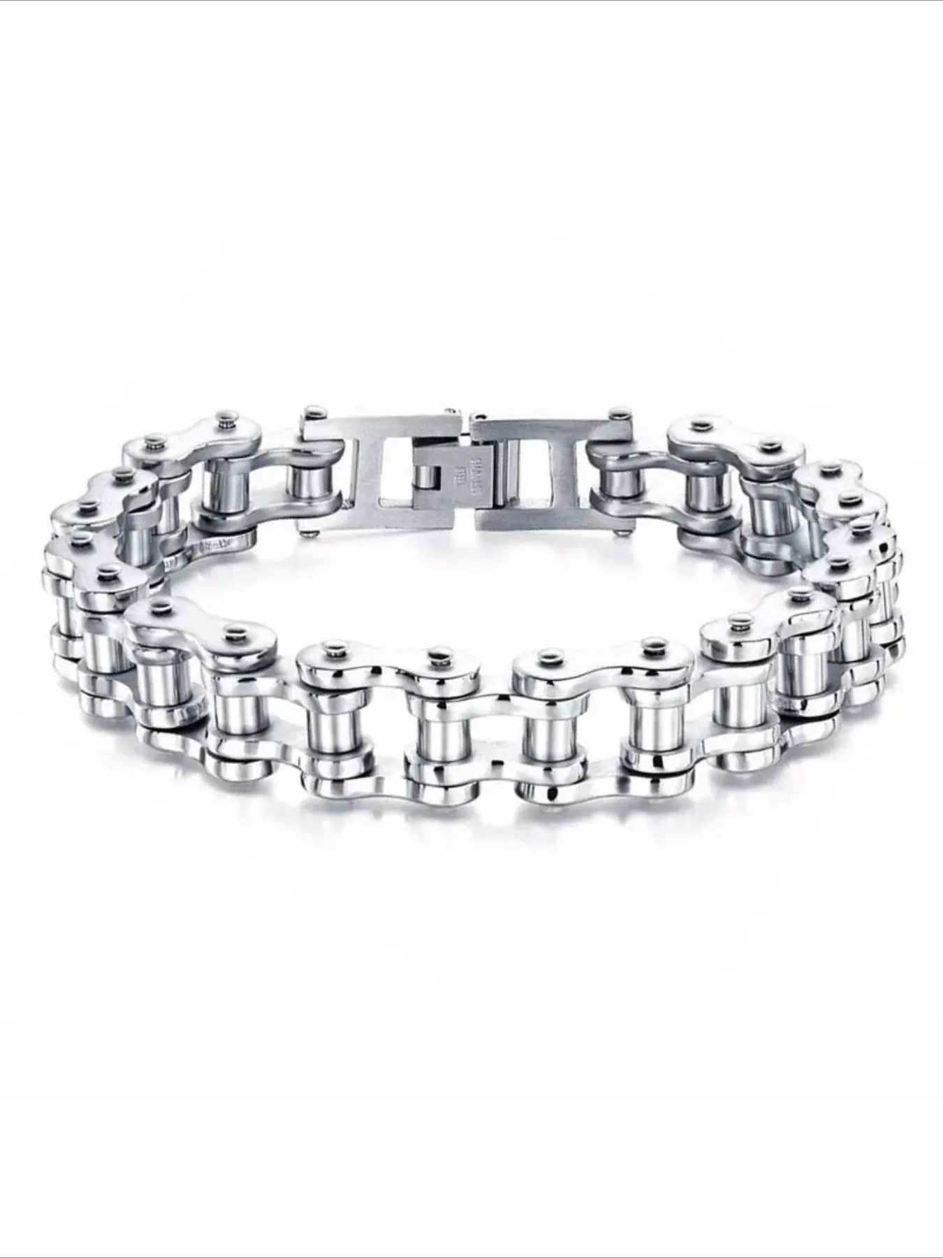 Trendy Hip Hop Punk Motorcycle Chain Bracelet, Fashion Street Style Men's Versatile Link Bracelet, Chunky Link Bracelet, Cuban Link Bracelet, Metal Bracelet, Stylish Jewelry Accessory, Alloy Chain Bracelet, Cuban Chain Bracelets