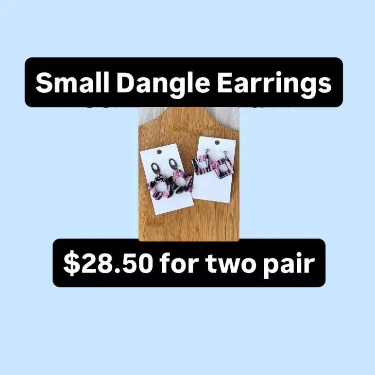 Buy two pair of small polymer clay dangle earrings