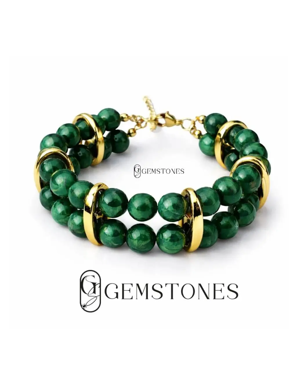 Double Strand 8mm Green Jasper Bracelet