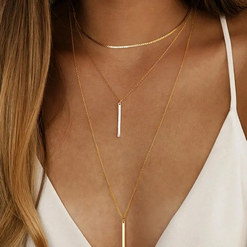 Women's Elegant Minimalist Chain Necklace, Vintage Trendy Pendant Necklace, Chic Jewelry As Gift for Girlfriend, Jewelry Gifts