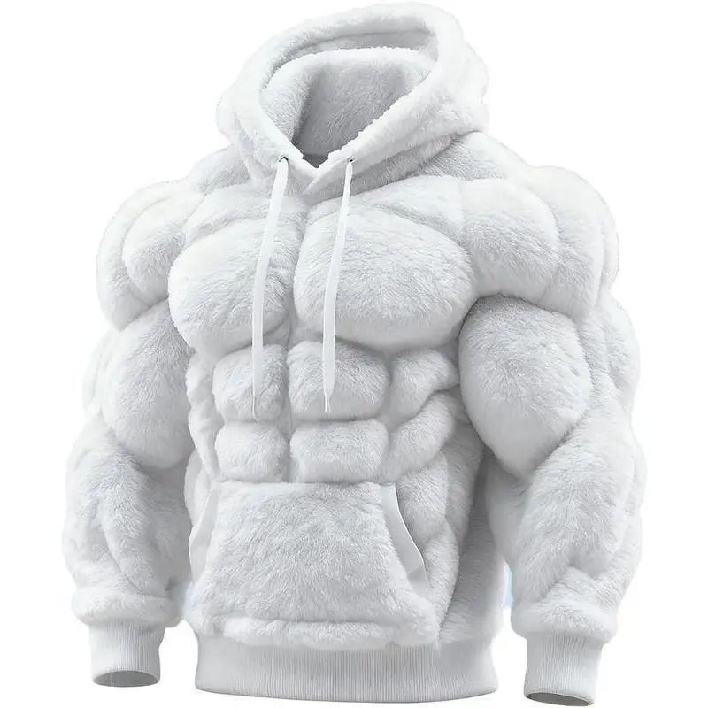 2D Muscle-Fit Hoodie Retro Flannel Print Street Style Artistic Muscle Line Patterns Warm Fleece-Lined Hoodie Perfect Gift for Boyfriend 2D Muscle-Fit Hoodie Retro Flannel Print Street Style Artistic Muscle Line Patterns Warm Fleece-Lined Hoodie Perfect Gift for Boyfriend