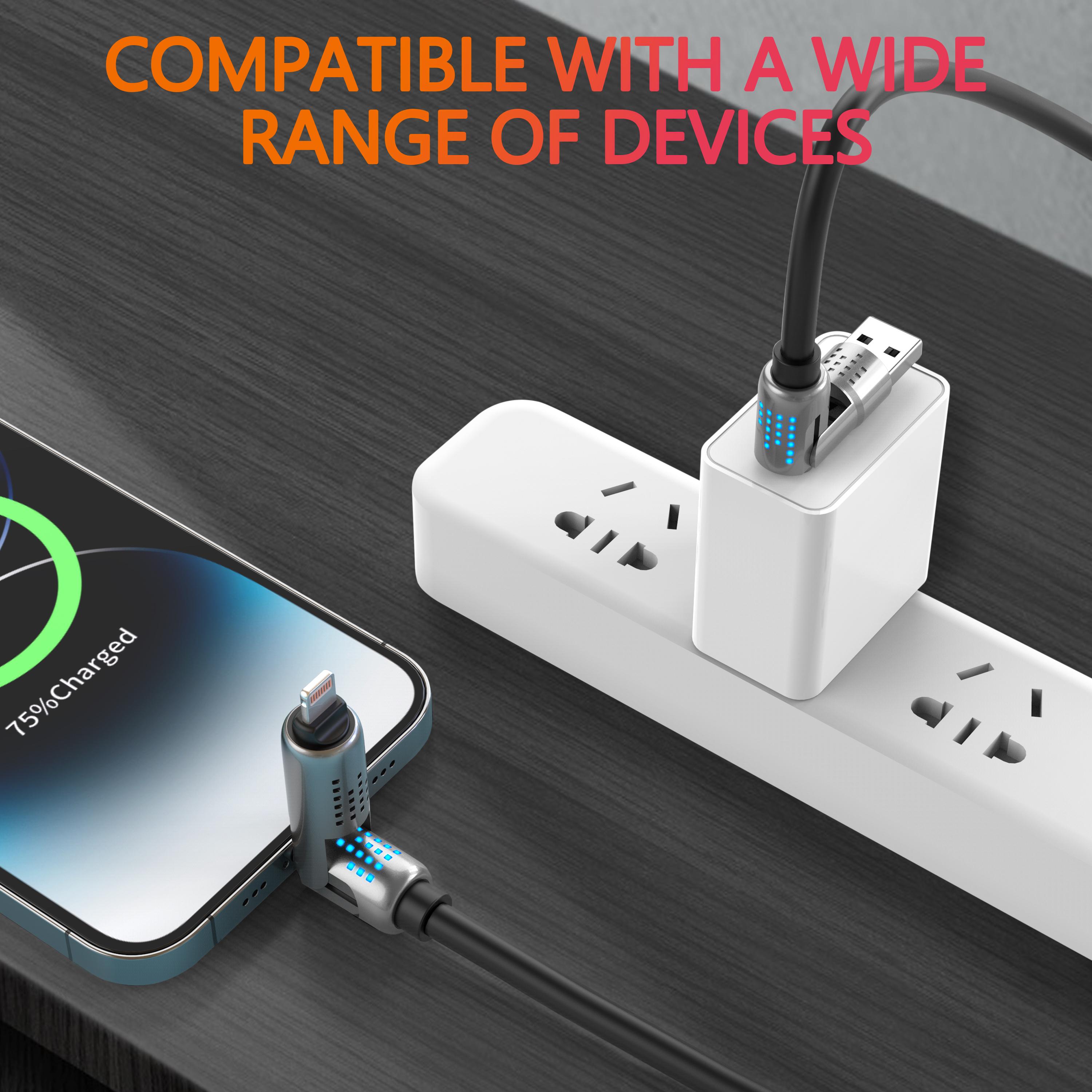 Multi-Functional 240W USB-C Cable: 4-in-1 Design, PD 5A Charging, Data Sync for iPhone, iPad, Samsung, and More