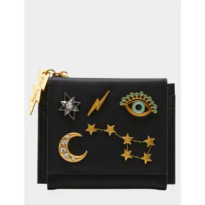 Betsey Johnson CELESTIAL BIFOLD WALLET BLACK