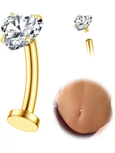 Hypoallergenic Floating Titanium Belly Button Rings, G23 Titanium Internally Threaded Design, 14g Navel Piercing Jewelry for Women, Belly Hoops, Body Piercing Jewelry