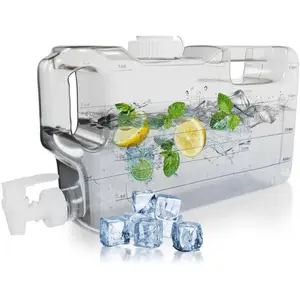 Refrigerator Water Dispenser 1.1 Gallon - Leak-Proof Slim Fridge Water Container with Spigot -  Refillable Water Jug (Clear)