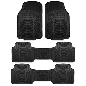ClimaProof Trimmable Non-Slip High-Quality Vinyl Car Mats, 3-Row Black Automotive Interior Accessory, Car Accessories for Vehicle Use, Accessories For Car