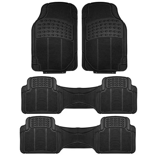 ClimaProof Trimmable Non-Slip High-Quality Vinyl Car Mats, 3-Row Black Automotive Interior Accessory, Car Accessories for Vehicle Use, Accessories For Car