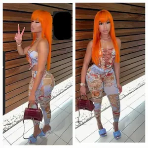 Criss Cross Top Floral Pant Set