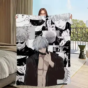 Jujutsu Kaisen Satoru Gojo Manga Panel Collage Flannel Blanket | Anime Fan Throw