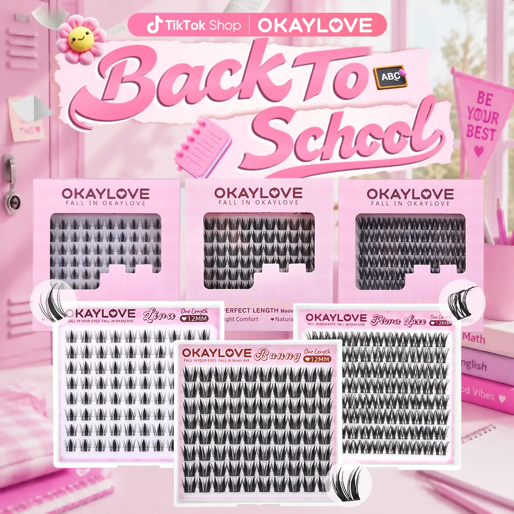 OKAYLOVE Lashes Cluster, One Size Eyelashes Clusters for Lira | Flora Luxe, 8/ 10/ 12/ 14/ 16/ 18MM Soft Cluster Eyelash Extensions, DIY Eyelash at home Easily, Natural Makeup Girl Gifts #backtoschool #sohochic