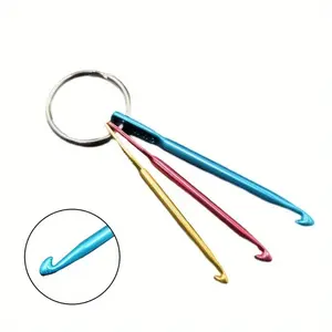 Single-head Braided Keyring Crochet Hook Color Keychain Short Crochet Needle, 3 Keychains Short Crochet Hook Knitting Tools, Travel Accessories