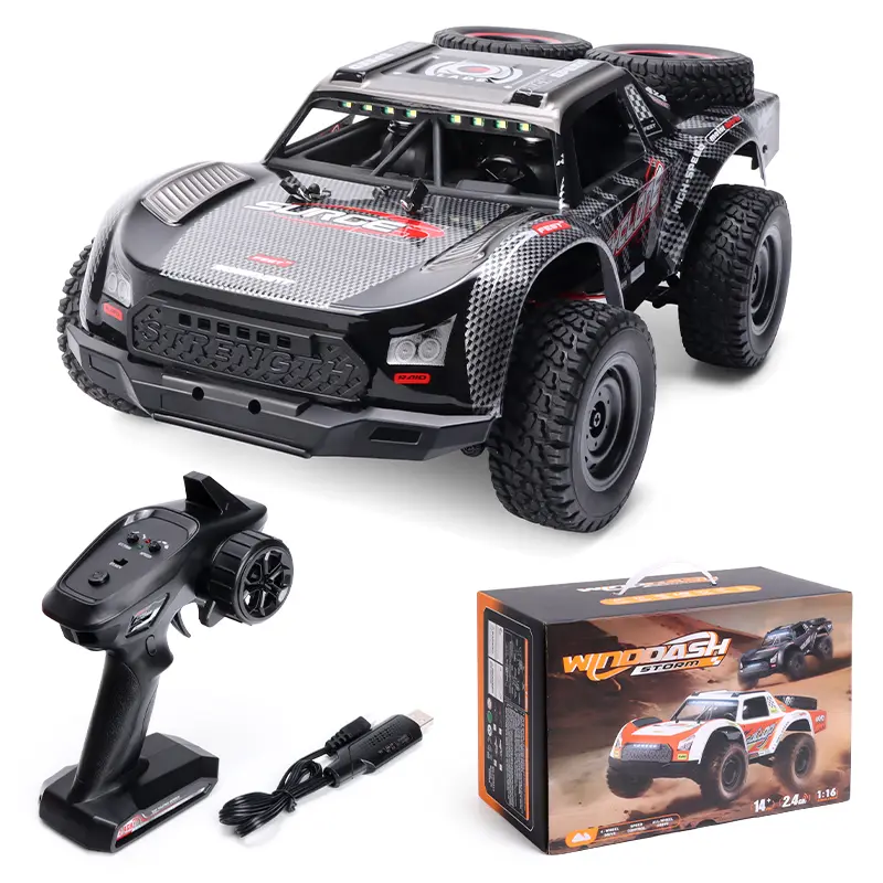 1/16 Scale 4WD RTR RC Monster Truck, 25MPH High-Speed Off-Road Remote Control Car, 2.4GHz Radio System, 2S Li-ion Battery (1 Included)