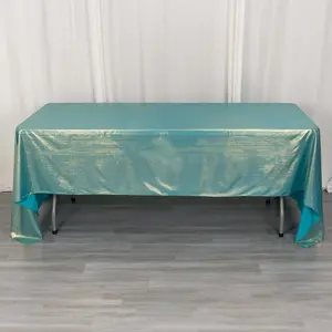 Sequin Dots Polyester Rectangle Tablecloth 60"x126" Turquoise Shimmer - Wrinkle Free & Sparkling Table Cover