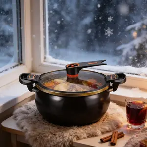 Household multi-functional large-bellied soup pot, drum-shaped large-capacity cooking pot, large-capacity non-stick pan, enamel pot suitable for cooking and stewing