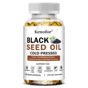 Kenofor Black Seed Oil Health Supplement, supports skin, hair, and immune health. 120 Capsules