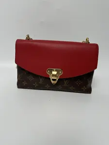 Pre-owned Louis Vuitton leather Crossbody Bags Monogram Saint Placide Cerise Red Shoulder Handbag Crossbody Bag ZS004LV