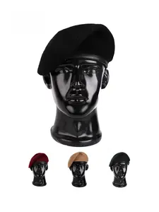 Unisex Wool Beret Hat, Adjustable Sun Protection Casual Cap, Spring & Fall Outdoor Travel Beach Vacation, Fitted Asymmetrical Design