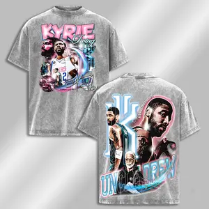 Vintage Acid Washed Kyrie Irving T-Shirt, Retro Bootleg Basketball Streetwear Shirt Fan Gear, Game Day Outfit, Gift For Basketball Fans