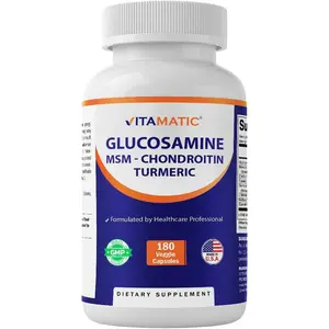 Glucosamine Chondroitin MSM 180 Veggie Capsules Joint Support Supplement for Women and Men Shellfish Free Non GMO Daily Mobility Formula Strength and Flexibility Support Advanced Bone Wellness Blend