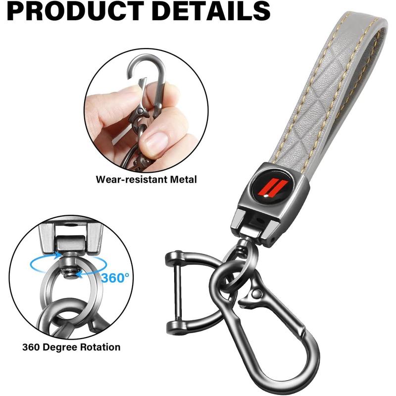 for Dodge Key Fob Cover with Keychain for Dodge Charger Challenger Dart Durango Journey Replacement Remote Control 3 4 5 Buttons Key Fob Shell (Gray Trim, 1 PC)