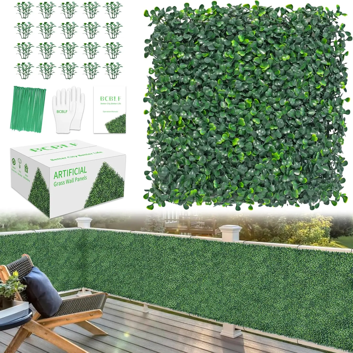 Artificial Greenery Wall Panels Grass Wall Backdrop 10x10 Inch 12 Pcs