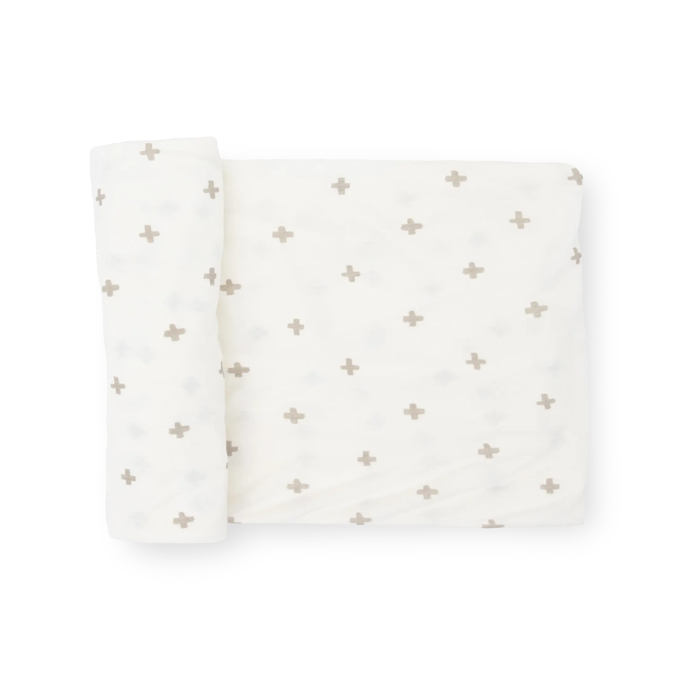 Stretch Knit Swaddle Blanket - Grey Cross