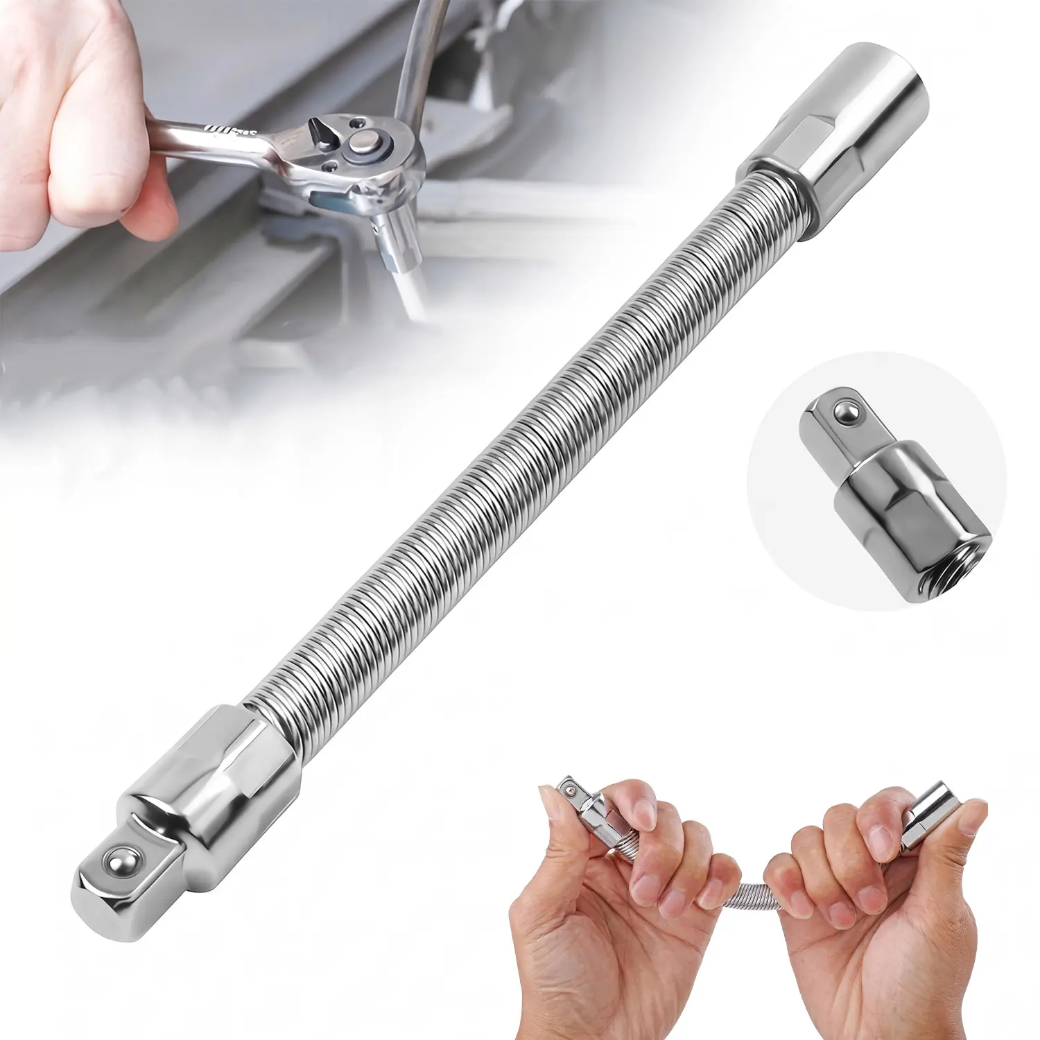 Flexible Extension-Bar Set, 1/2-Inch Drives Drive Socket Extension Bars, Wrench Extender, Connecting Rod - Work Tools, Cars Accessories, Car Stuff, Field Mechanic Tools for Home Use