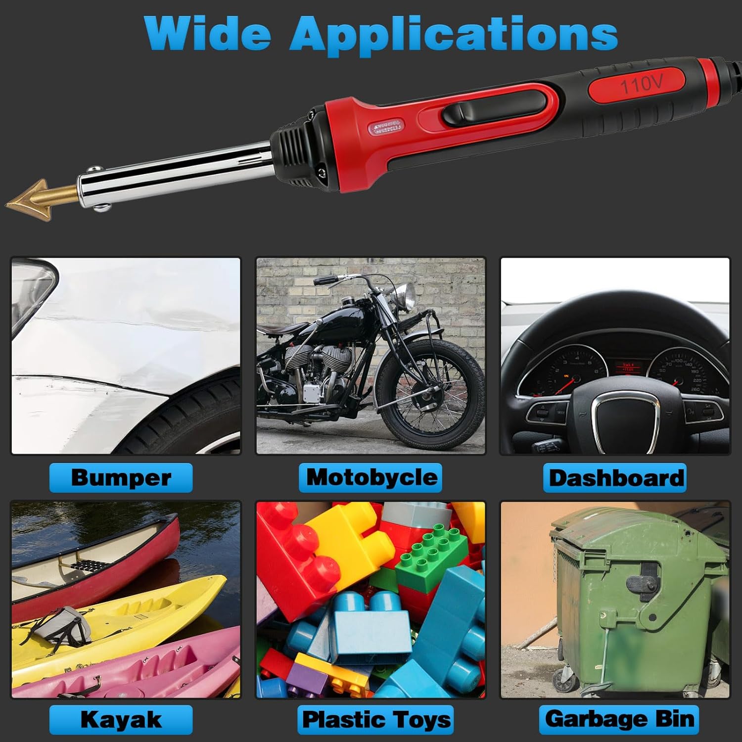 220W Plastic Welder, 1200PCS Staples 40PCS Rods Plastic Welding Kit, 5 in 1 Welding Tips Tape Sandpaper Wire Mesh Stand Metal Brush Screwdriver Plastic Welder Kit Bumper Repair Kit 220W Plastic Welder, 1200PCS Staples 40PCS Rods Plastic Welding Kit, 5 in 1 Welding Tips Tape Sandpaper Wire Mesh Stand Metal Brush Screwdriver Plastic Welder Kit Bumper Repair Kit