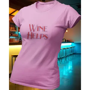 Wine Helps T-Shirt - Unisex Short Sleeve Tee with Wine and Wine Glasses Design