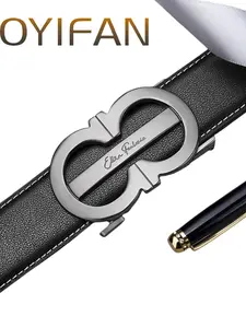 Men's Business Fashion Belt, Leather Belts for Men, Casual Adjustable Waistband for Jeans Trousers, Daily Clothing Decor, Trendy All-match & Exquisite Belt for Birthday Gift