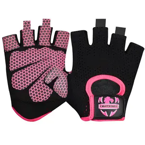 FIGHTSENSE Workout Gloves for Men & Women – Non-Slip Silicone Padded Palm, Breathable & Lightweight Gym Gloves for Weightlifting, Powerlifting, Cycling, and Rowing