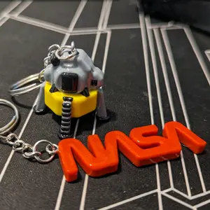 Key-Pop Nasa Keychain Pack (2) Apollo Lunar Lander and Nasa Worm Logo