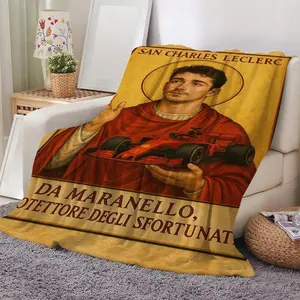 Funny Max Verstappen Number four Leclerc Throw Soft Flannel Nap Blanket Cozy Warm Throw for Sofa Bed or Office Chair, Lightweight and Skin-Friendly Cover Perfect for Travel, Camping, or Home Use, Great Gift Idea for Family and Friends