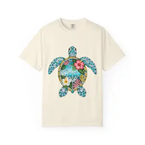 Floral Sea Turtle T-Shirt | Comfort Colors