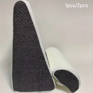 1pcs/2pcs Wedge Pillow with Foam Top for Sleeping, Reading and Rest, 10 Inch Elevated Support Triangle Bed Pillow for Legs and Back Support with Washable Cover