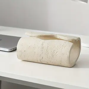 Simple Style Paper Towel Dispenser, Ideal for Living Room, Bathroom, Bedroom, Office Desk, Durable Resin Material, Classic Elegant Design, Tissue Storage Box
