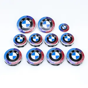 Bmw 7-Piece Car Engine Hood Wheel Cap Trunk Emblem Set, Kith Limited Edition Decoration, Multiple Sizes Available, Fits E36-E93 Models
