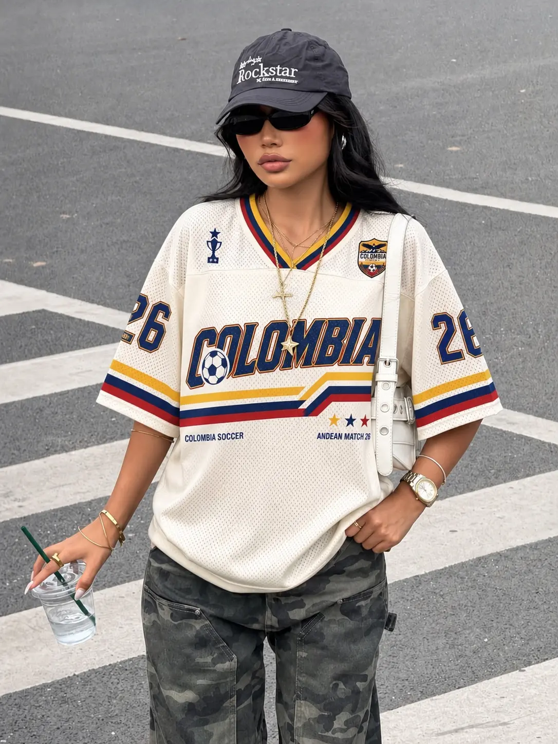 Colombia Soccer Jersey Mesh Shirt, Oversized Football Jersey, Vintage Soccer Tee, Streetwear Sports Top, Unisex Fan Jersey