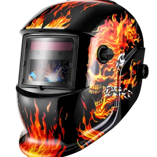 Industrial Auto Darkening Solar Welding Helmet - Welding Accessory with 1/1/1/1 True Color Lens, 2 Arc Sensors, Ultra-Fast Response, Blue Light Blocking, Adjustable Shade 4/9-13, Professional Mask for TIG/MIG/ARC Grinding