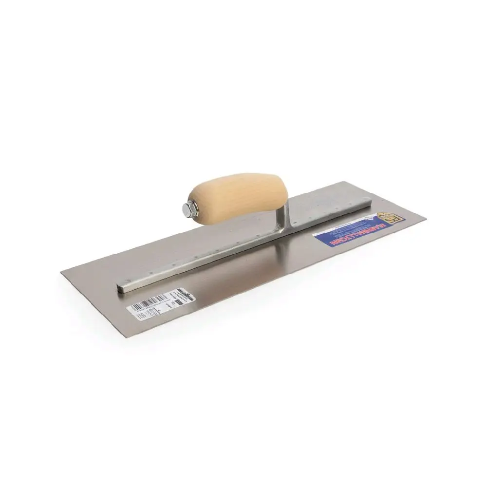16x5 Concrete Finishing Trowel with DuraFlex Wood Handle, Construction Hand Tool for Hardware & Home Repair
