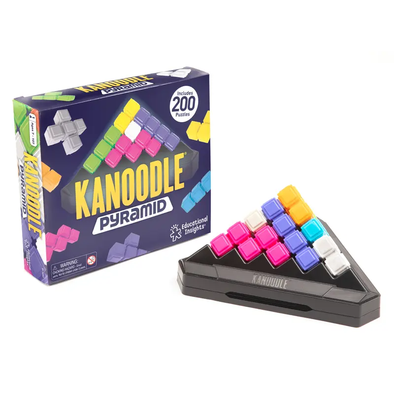 Educational Insights Kanoodle Pyramid, Brain Teaser Puzzle Game, Featuring 200 Challenges, Stocking Stuffer, Gift for Ages 7+