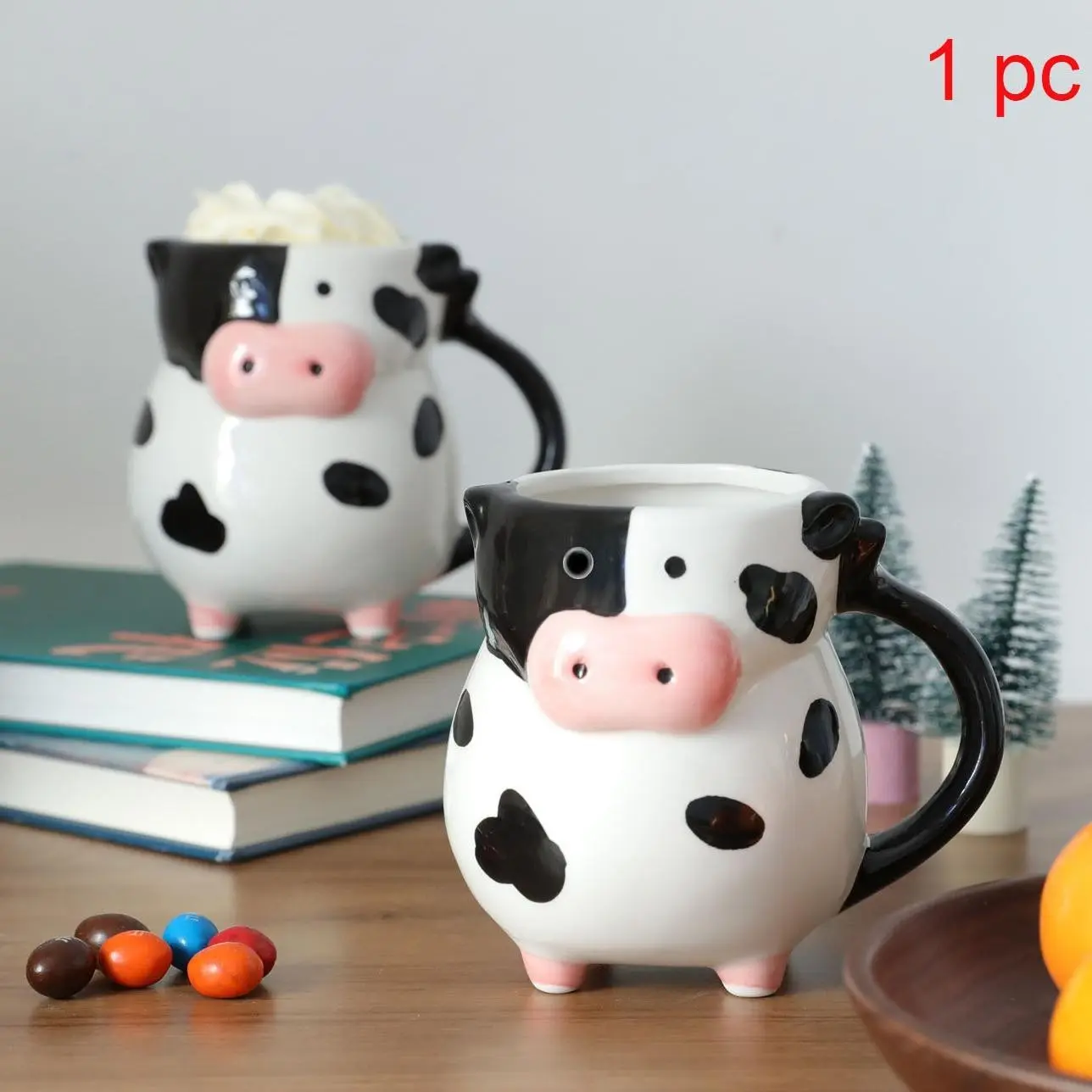 Cute Cow Coffee Cup, Cow Design Mug, Cartoon Ceramic Mug, Drinkware, Perfect for Home, Office, Gifts, Durable and Fun, Ideal Holiday Gift